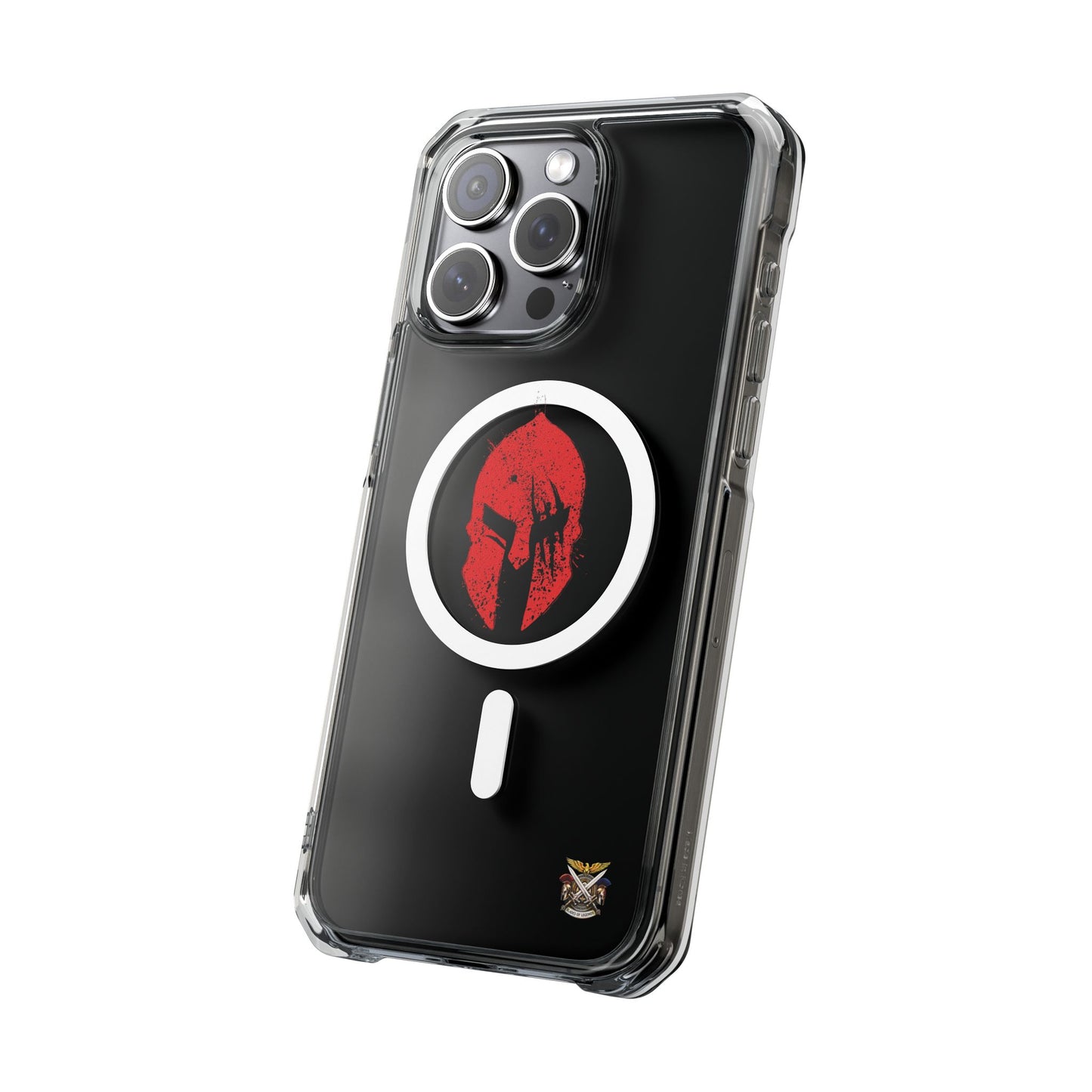Spartan Collection - Clear Magnetic Phone Case — Red Spartan Helmet Design