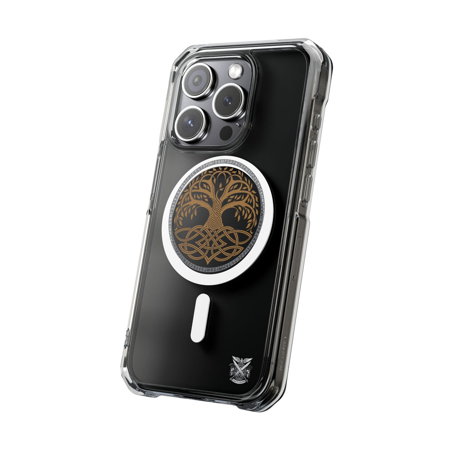 Viking Collection - Clear Magnetic Phone Case with Celtic Tree of Life Ring — MagSafe Compatible