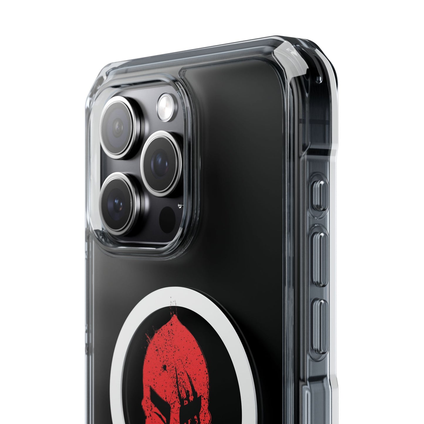 Spartan Collection - Clear Magnetic Phone Case — Red Spartan Helmet Design